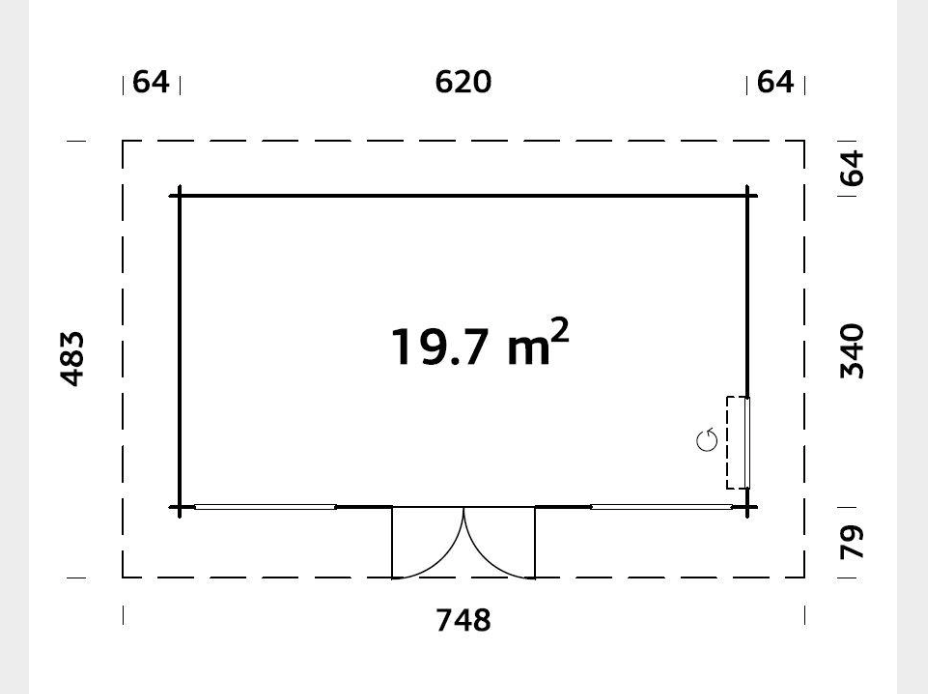Palmako | Heidi M (21'0" x 11'10" | 212 sq.ft. | 2.8") Modern All-Season Log Garden House