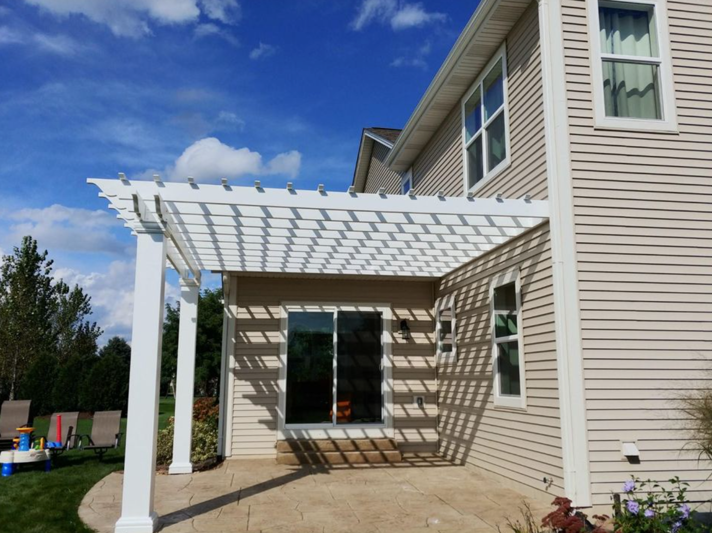 Arbors Direct | Tranquility Attached Fiberglass Pergola