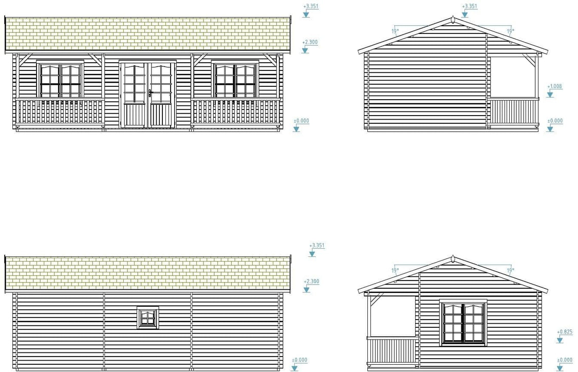 Palmako | Sandra L (25'11" x 12'2" | 395 sq.ft. | 1.7") Multi-Room Log Cabin