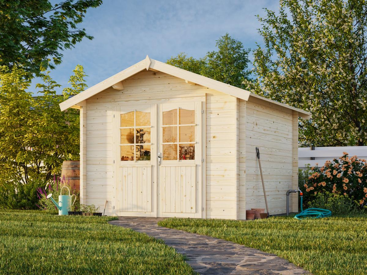 Palmako | Lotta S (9'10" x 9'10" | 78.6 sq.ft. | 1.1") Garden Storage Log Cabin