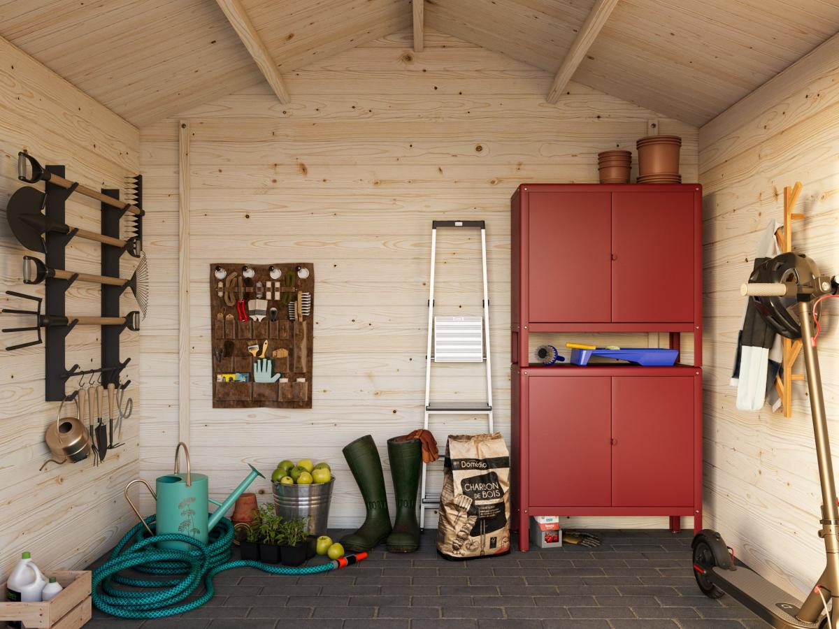 Palmako | Lotta S (9'10" x 9'10" | 78.6 sq.ft. | 1.1") Garden Storage Log Cabin