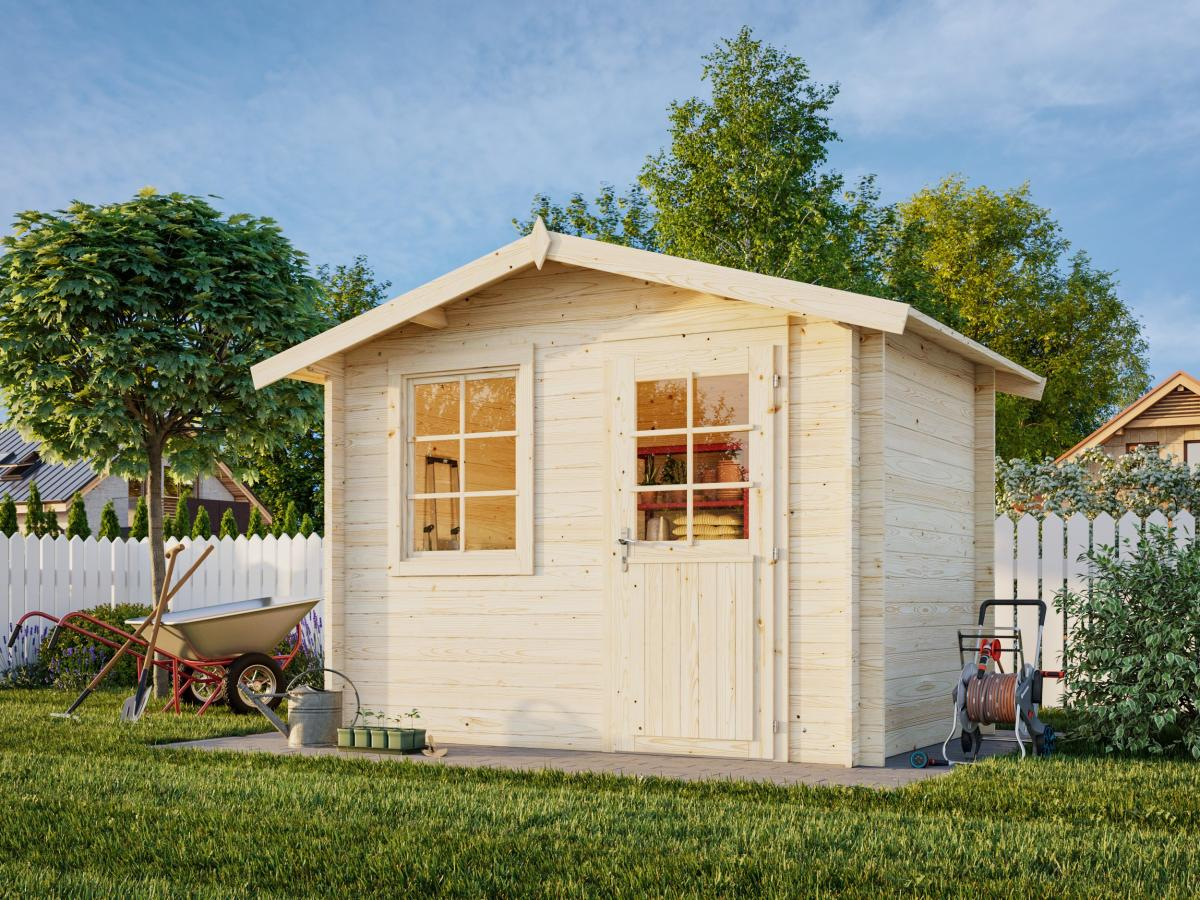 Palmako | Klara S (9'10" x 6'7" | 50.6 sq.ft. | 1.1") Beach Hut Style Tiny Log Cabin or Garden Shed