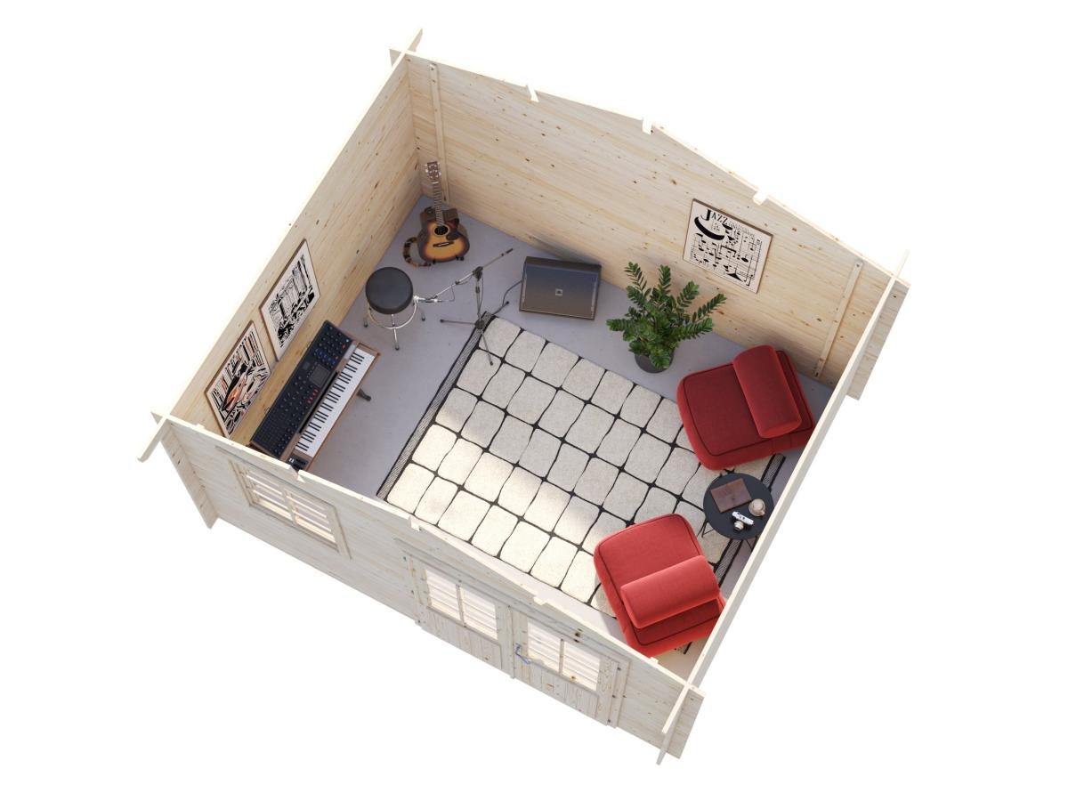 Palmako | Klara M (12'6" x 10'6" | 111.9 sq.ft. | 1.1") Compact Garden Log Cabin