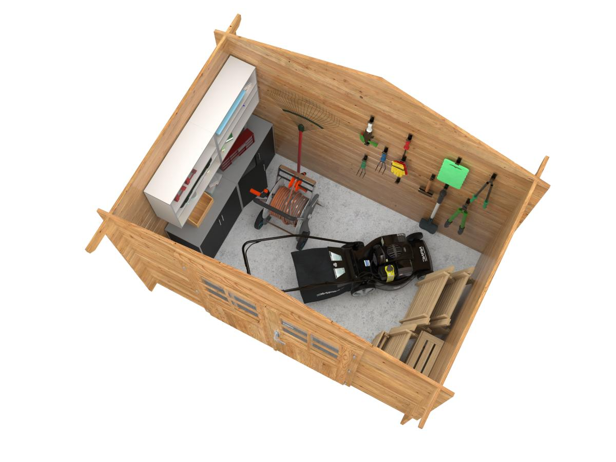 Palmako | Valentine S (9'9" x 6'7" | 50.6 sq.ft. | 1.1") Pressure Treated Garden Shed Log Cabin