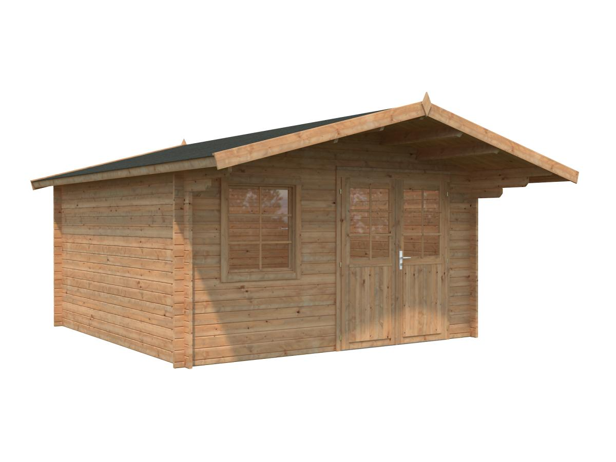 Palmako | Britta S (13'5" x 13'5" | 157.2 sq.ft. | 1.6") Swiss Chalet Style Garden Log Cabin