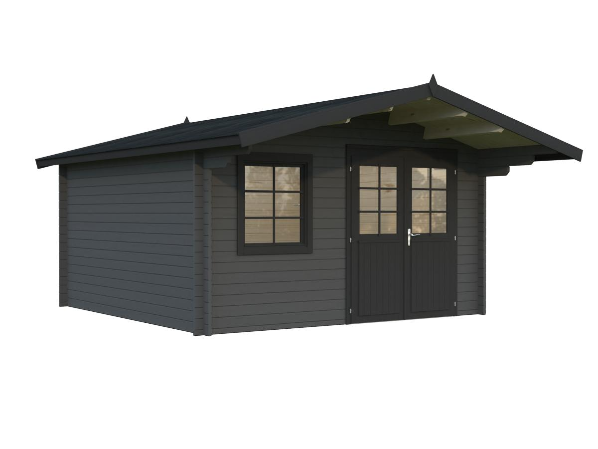 Palmako | Britta S (13'5" x 13'5" | 157.2 sq.ft. | 1.6") Swiss Chalet Style Garden Log Cabin