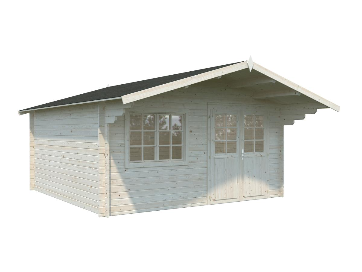 Palmako | Britta M (14'8" x 14'8" | 188.4 sq.ft. | 1.6") Swiss Chalet Style Garden Log Cabin