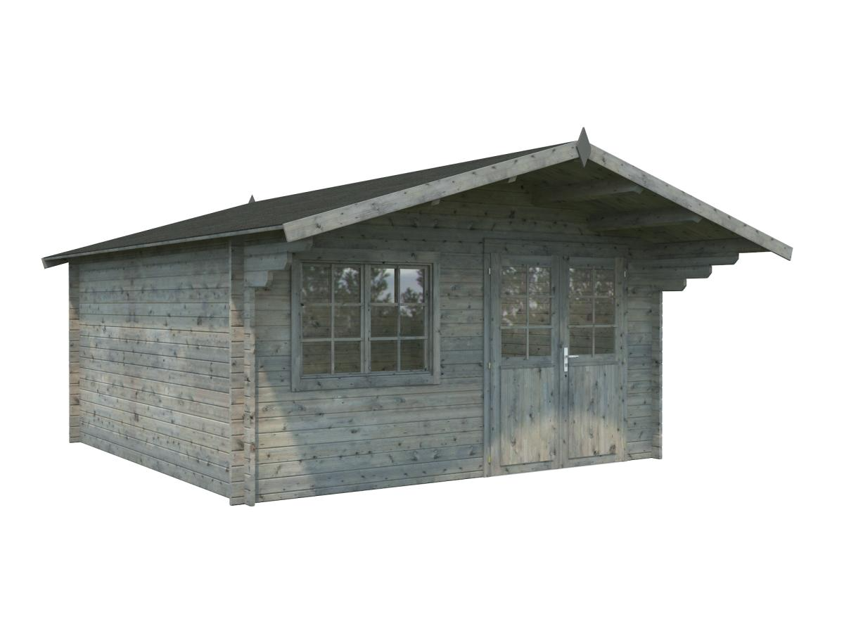 Palmako | Britta M (14'8" x 14'8" | 188.4 sq.ft. | 1.6") Swiss Chalet Style Garden Log Cabin