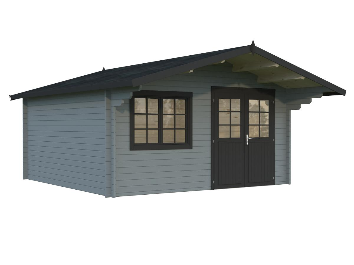 Palmako | Britta M (14'8" x 14'8" | 188.4 sq.ft. | 1.6") Swiss Chalet Style Garden Log Cabin