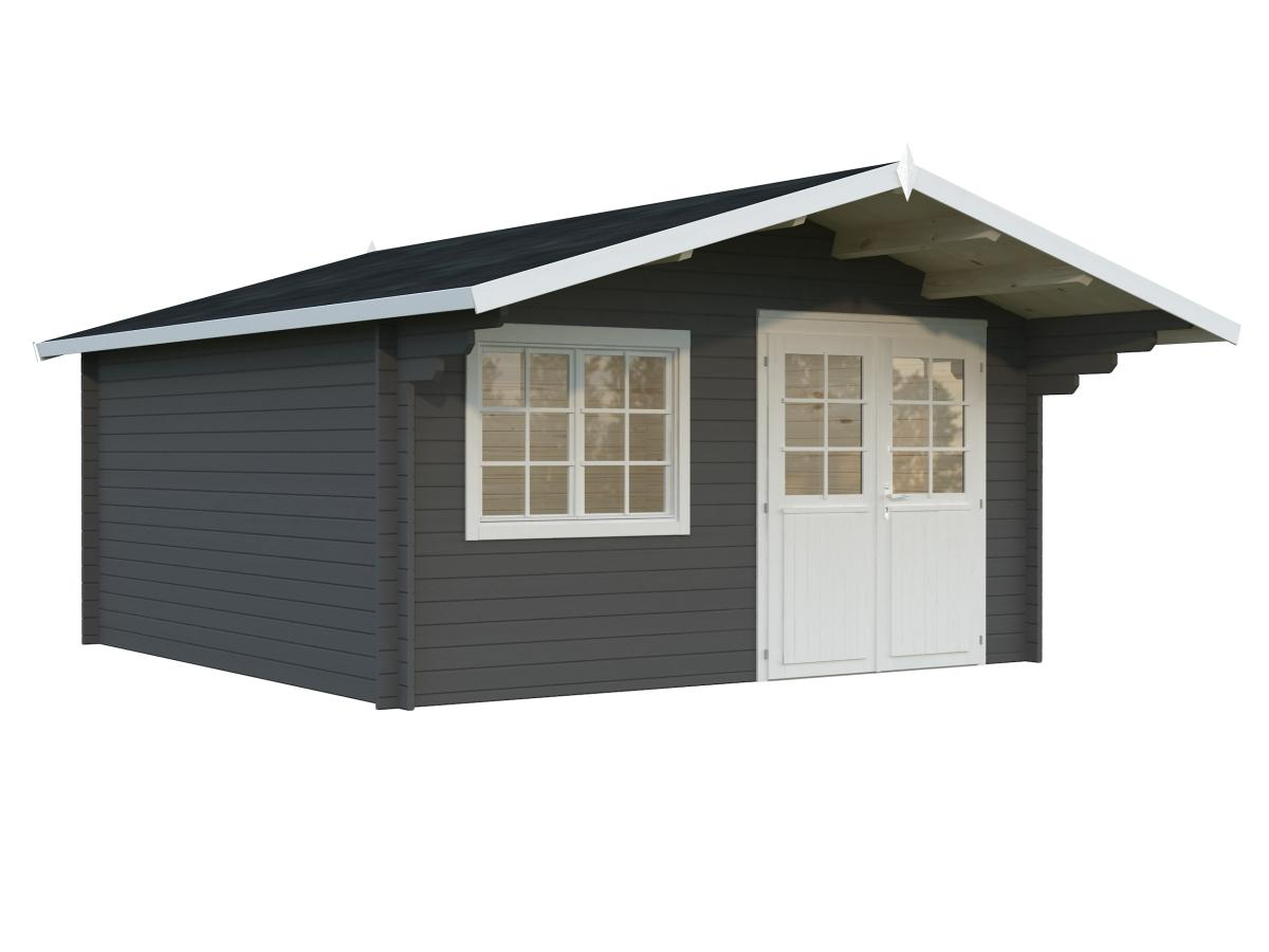 Palmako | Britta M (14'8" x 14'8" | 188.4 sq.ft. | 1.6") Swiss Chalet Style Garden Log Cabin