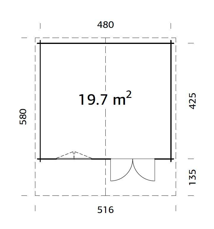 Palmako | Britta L (16'5" x 14'7" | 212 sq.ft. | 1.6") Swiss Chalet Style Garden Log Cabin