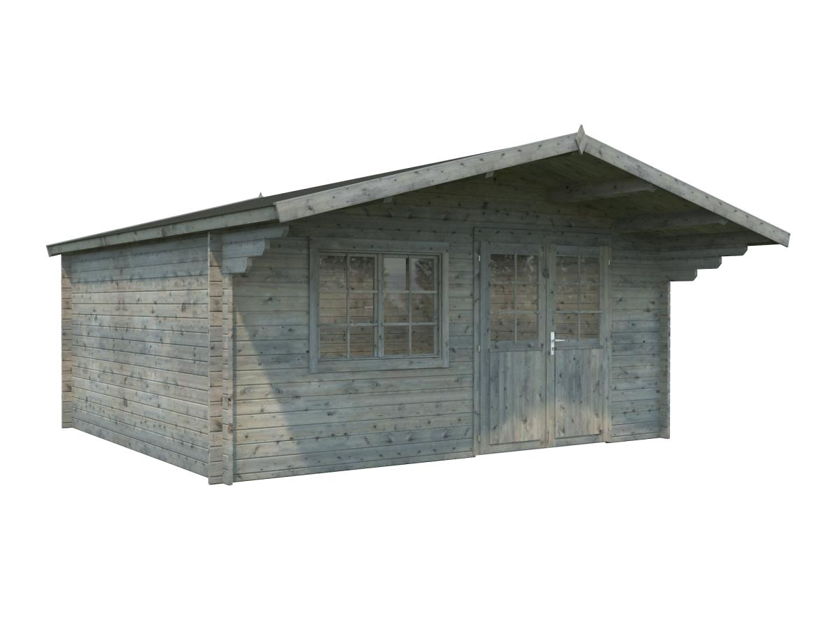 Palmako | Britta L (16'5" x 14'7" | 212 sq.ft. | 1.6") Swiss Chalet Style Garden Log Cabin