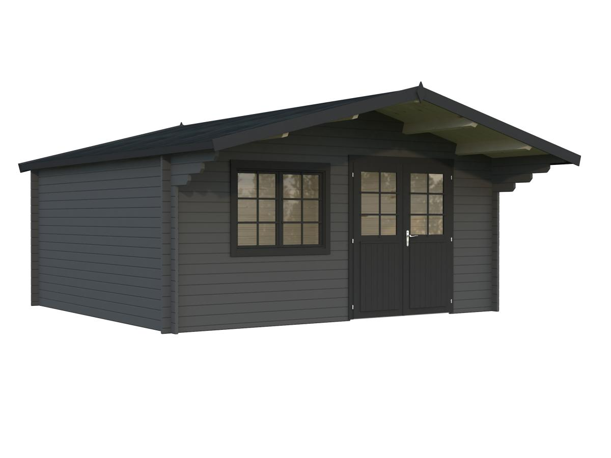 Palmako | Britta L (16'5" x 14'7" | 212 sq.ft. | 1.6") Swiss Chalet Style Garden Log Cabin