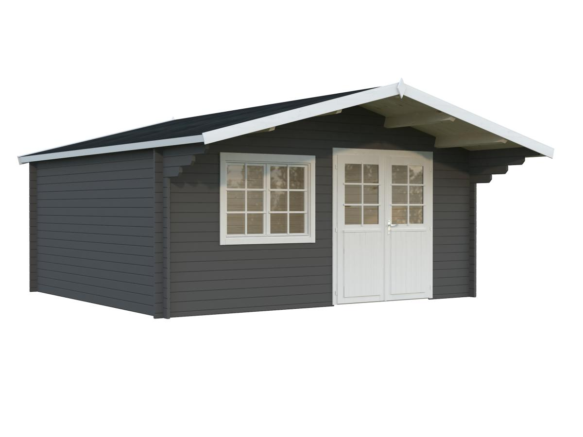 Palmako | Britta L (16'5" x 14'7" | 212 sq.ft. | 1.6") Swiss Chalet Style Garden Log Cabin