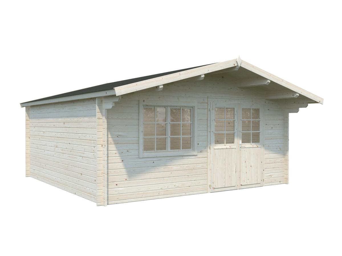 Palmako | Britta XL (16'5" x 16'5" | 240 sq.ft. | 1.6") Swiss Chalet Style Garden Log Cabin