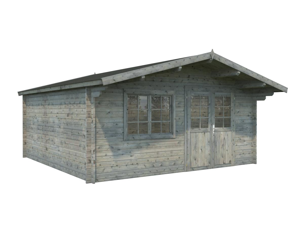 Palmako | Britta XL (16'5" x 16'5" | 240 sq.ft. | 1.6") Swiss Chalet Style Garden Log Cabin