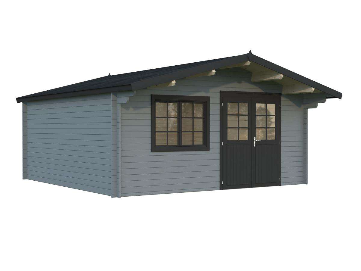 Palmako | Britta XL (16'5" x 16'5" | 240 sq.ft. | 1.6") Swiss Chalet Style Garden Log Cabin