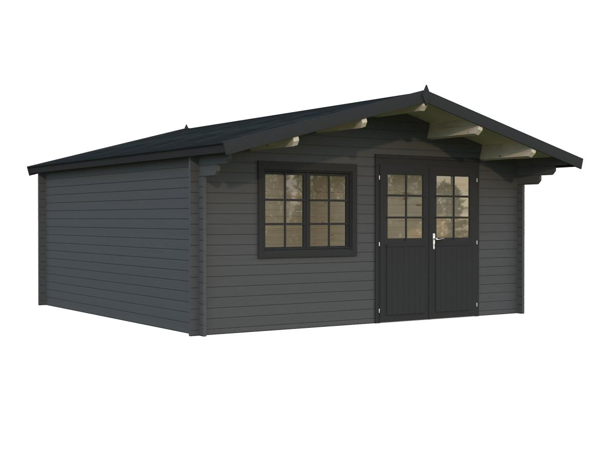 Palmako | Britta XL (16'5" x 16'5" | 240 sq.ft. | 1.6") Swiss Chalet Style Garden Log Cabin