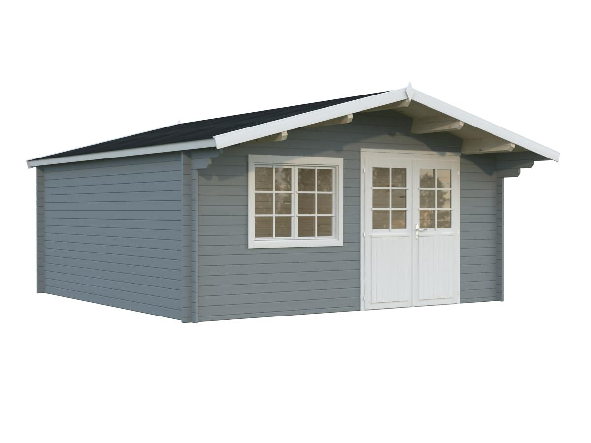 Palmako | Britta XL (16'5" x 16'5" | 240 sq.ft. | 1.6") Swiss Chalet Style Garden Log Cabin