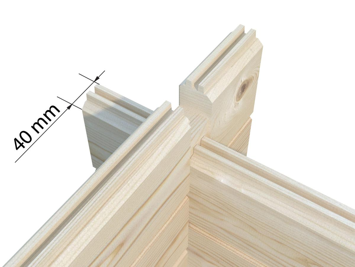 Palmako | Britta XL (16'5" x 16'5" | 240 sq.ft. | 1.6") Swiss Chalet Style Garden Log Cabin