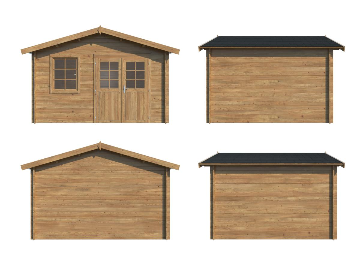 Palmako | Valentine XL (12'6" x 11'1" | 118.4 sq.ft. | 1.1") Pressure Treated Double Door Garden Shed