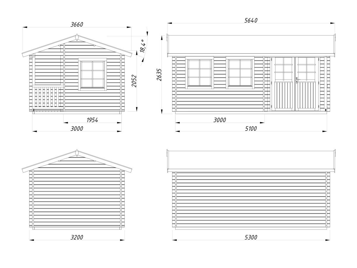 Palmako | Susanna S (17'5" x 10'6" | 133.5 sq.ft. | 1.7") Traditional Homestead Log Cabin