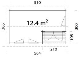 Palmako | Susanna S (17'5" x 10'6" | 133.5 sq.ft. | 1.7") Traditional Homestead Log Cabin