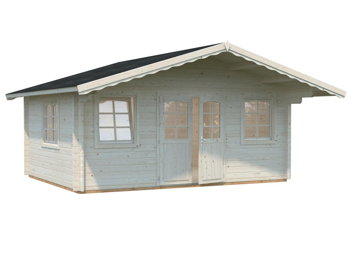 Palmako | Helena L (17'5" x 13'5" | 200.2 sq.ft. | 2.8") Double Glazed Traditional Log Cabin with Roof Overhang