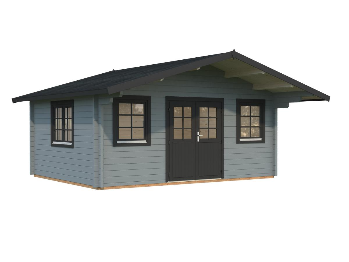 Palmako | Helena L (17'5" x 13'5" | 200.2 sq.ft. | 2.8") Double Glazed Traditional Log Cabin with Roof Overhang