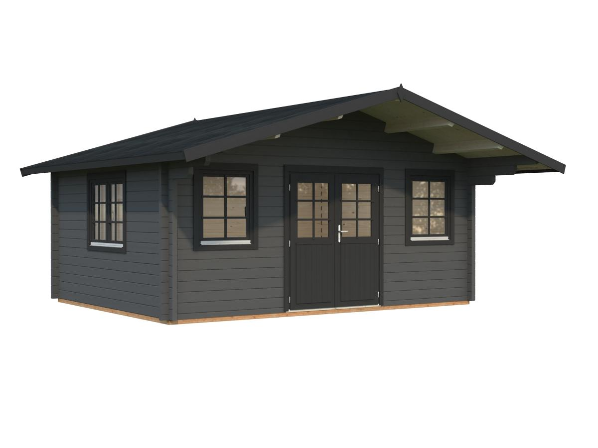 Palmako | Helena L (17'5" x 13'5" | 200.2 sq.ft. | 2.8") Double Glazed Traditional Log Cabin with Roof Overhang