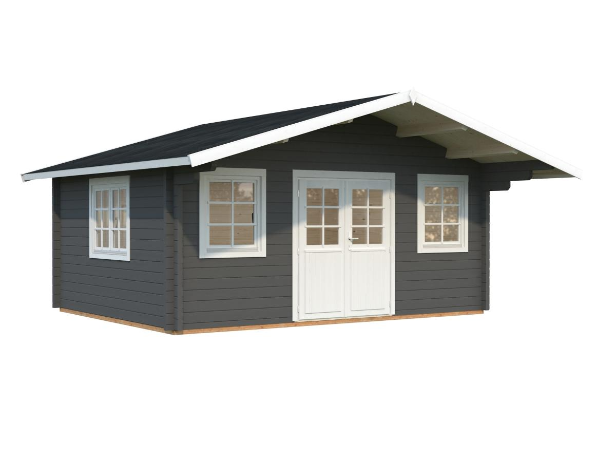 Palmako | Helena L (17'5" x 13'5" | 200.2 sq.ft. | 2.8") Double Glazed Traditional Log Cabin with Roof Overhang