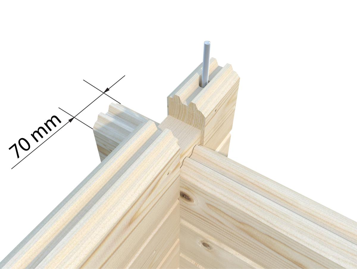 Palmako | Helena L (17'5" x 13'5" | 200.2 sq.ft. | 2.8") Double Glazed Traditional Log Cabin with Roof Overhang