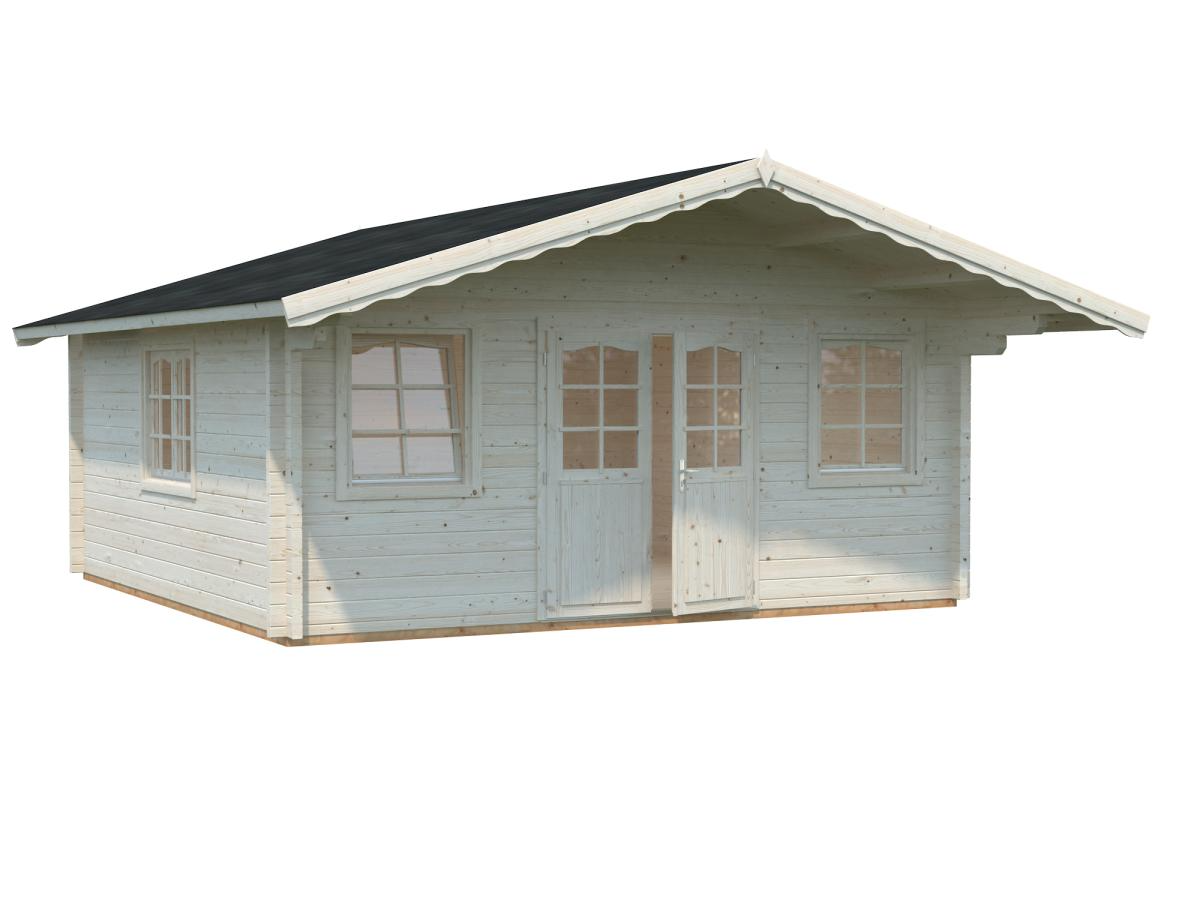 Palmako | Helena XL (17'5" x 17'5" | 264.8 sq.ft. | 2.8") Double Glazed Traditional Log Cabin with Roof Overhang