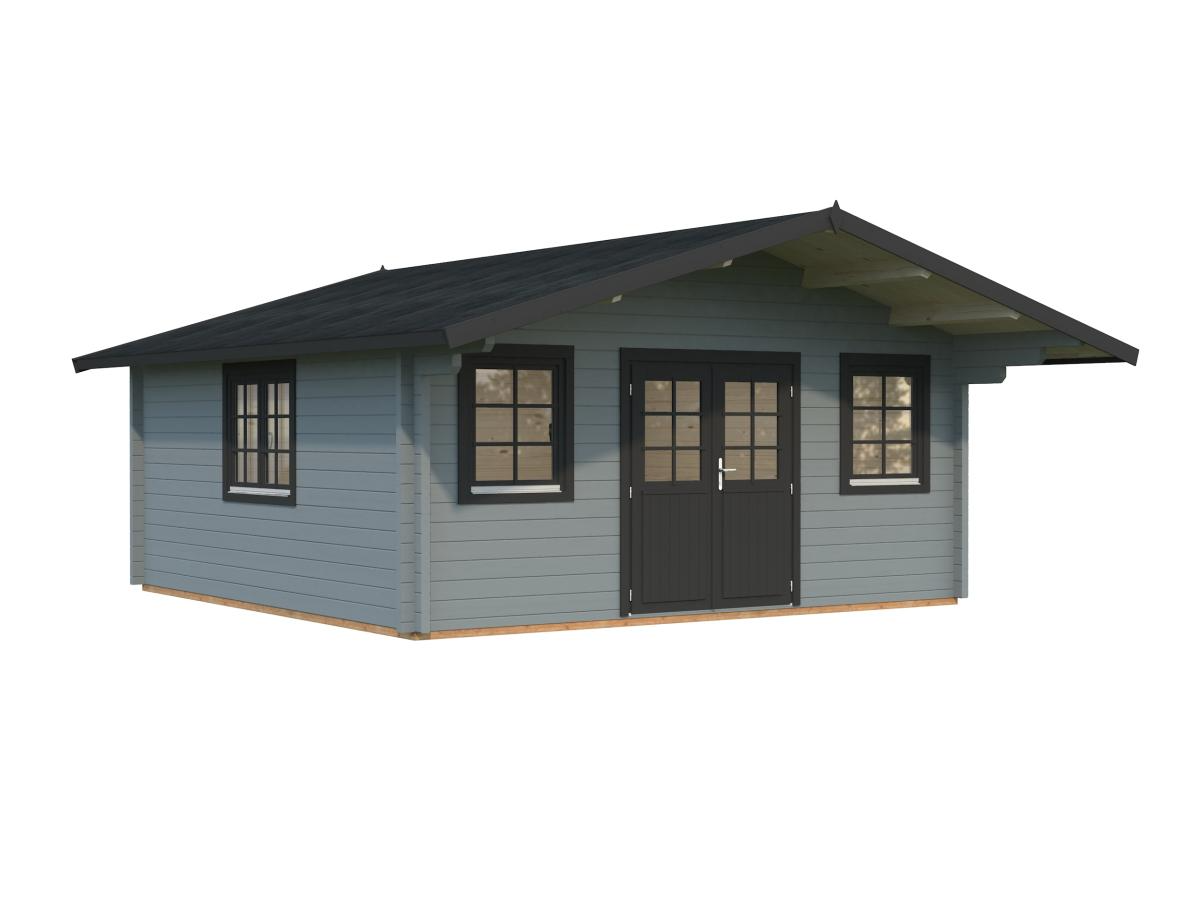 Palmako | Helena XL (17'5" x 17'5" | 264.8 sq.ft. | 2.8") Double Glazed Traditional Log Cabin with Roof Overhang