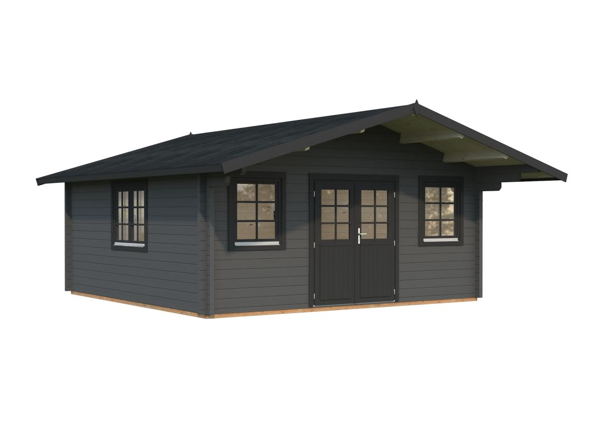 Palmako | Helena XL (17'5" x 17'5" | 264.8 sq.ft. | 2.8") Double Glazed Traditional Log Cabin with Roof Overhang