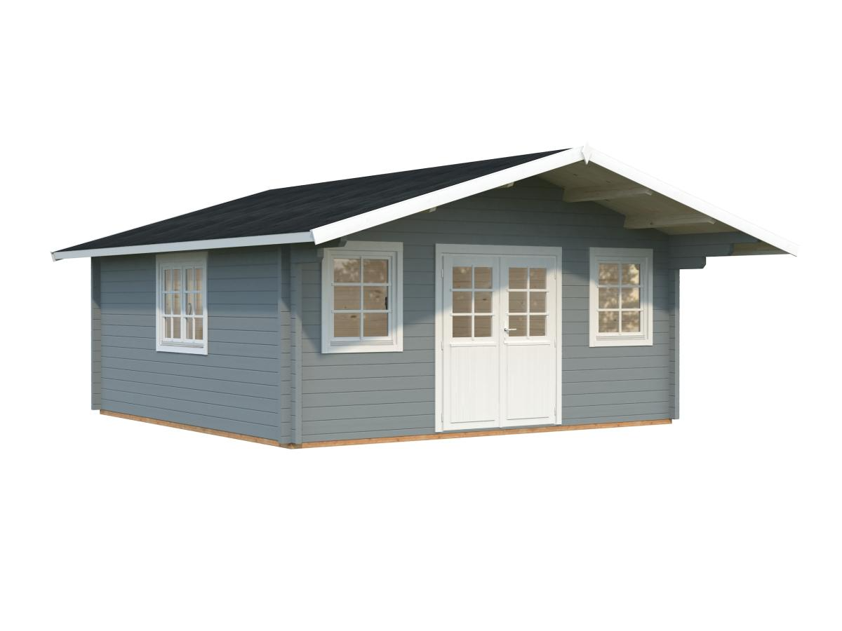 Palmako | Helena XL (17'5" x 17'5" | 264.8 sq.ft. | 2.8") Double Glazed Traditional Log Cabin with Roof Overhang