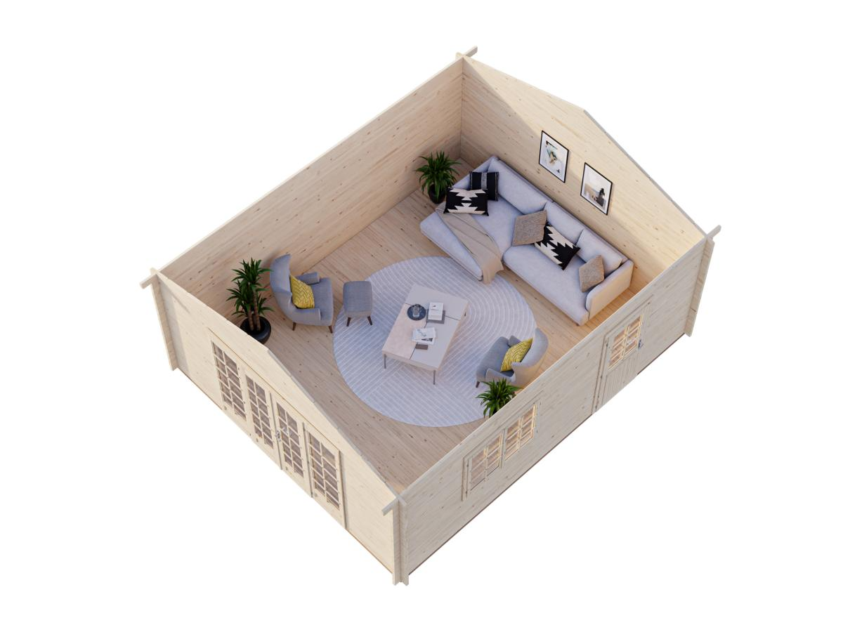 Palmako | Irene L (15'5" x 18'8" | 257.4 sq.ft. | 1.7") Garden Log Cabin