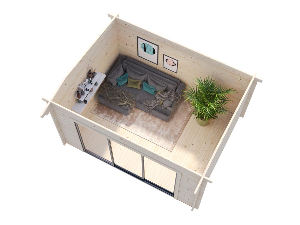 Palmako | Ines M (13'5" x 10'6" | 119.5 sq.ft. | 1.7") Modern Garden Office with Sliding Doors