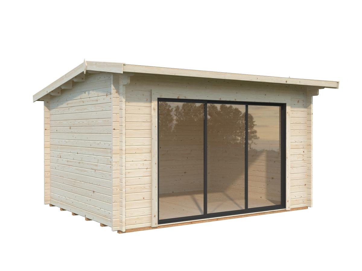 Palmako | Ines M (13'5" x 10'6" | 119.5 sq.ft. | 1.7") Modern Garden Office with Sliding Doors
