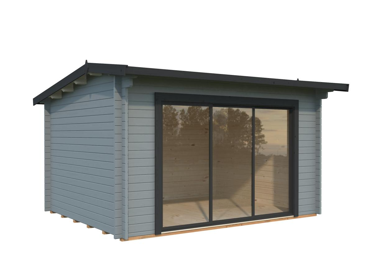 Palmako | Ines M (13'5" x 10'6" | 119.5 sq.ft. | 1.7") Modern Garden Office with Sliding Doors