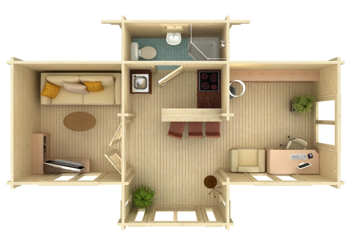 Palmako | Anna L (26'11" x 17'1" | 287.4 sq.ft. | 2.8") Spacious Three Room Timber Garden House