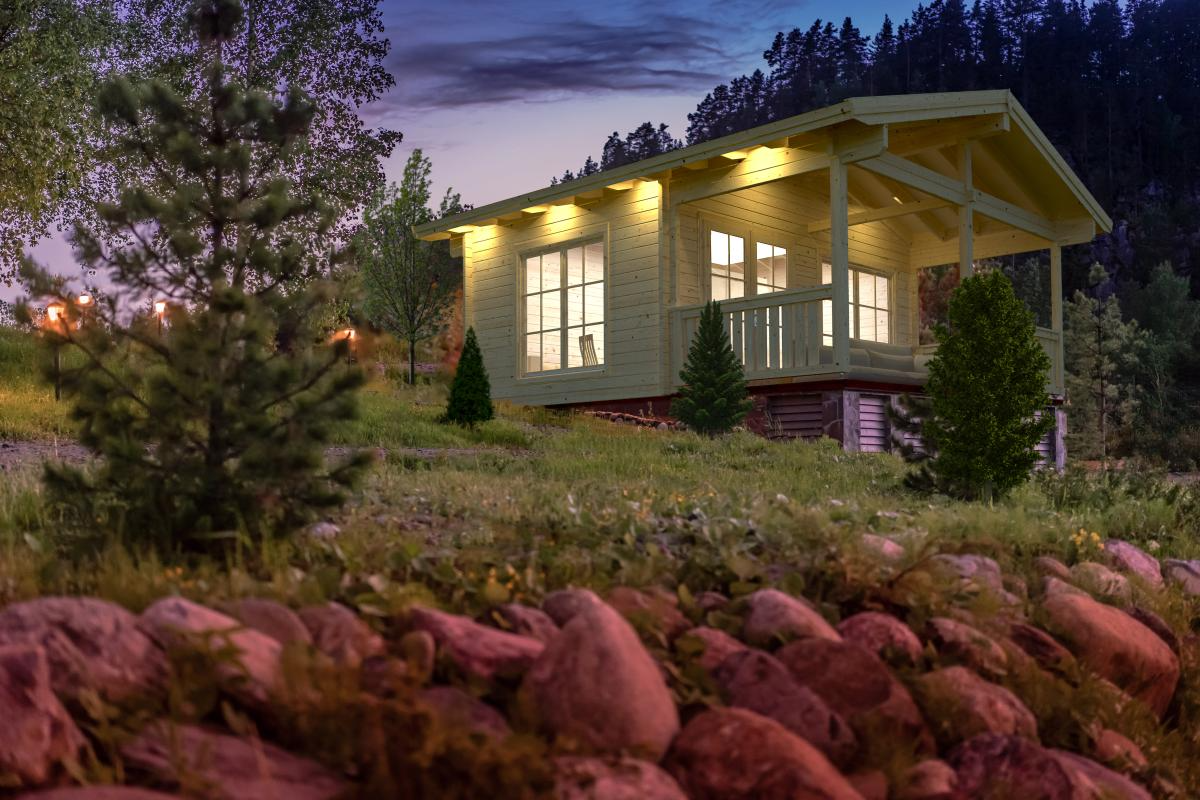 Palmako | Agneta M (17'1" x 13'9" | 202.4 sq.ft. | 2.7") Summer House with a Spacious Veranda