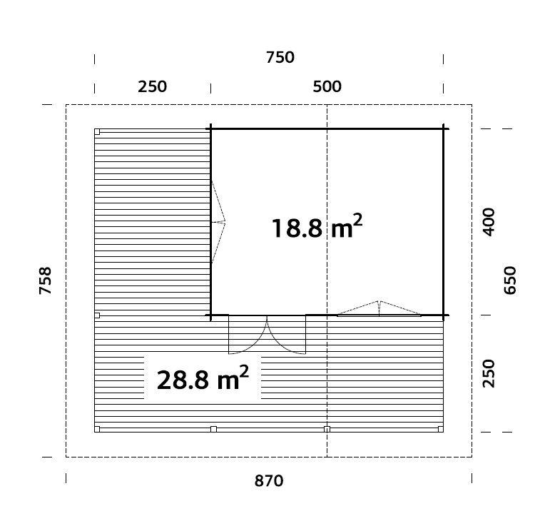 Palmako | Agneta L (17'1" x 13'9" | 202.4 sq.ft. | 2.7") Summer House with Large Veranda