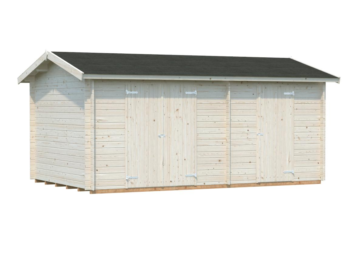 Palmako | Jari L (17′1″ × 10′6″ | 156.1 sq.ft. | 1.1″) Two Room Timber Log Shed