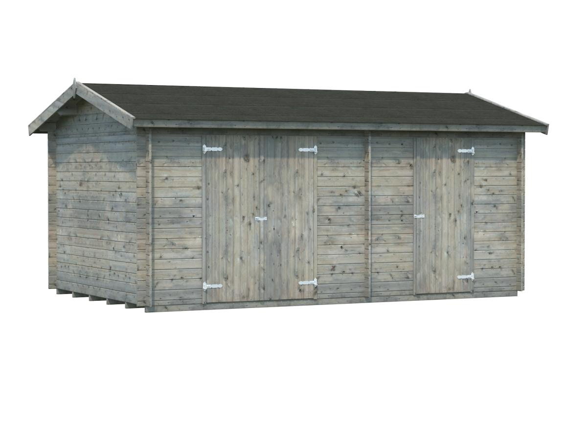 Palmako | Jari L (17′1″ × 10′6″ | 156.1 sq.ft. | 1.1″) Two Room Timber Log Shed