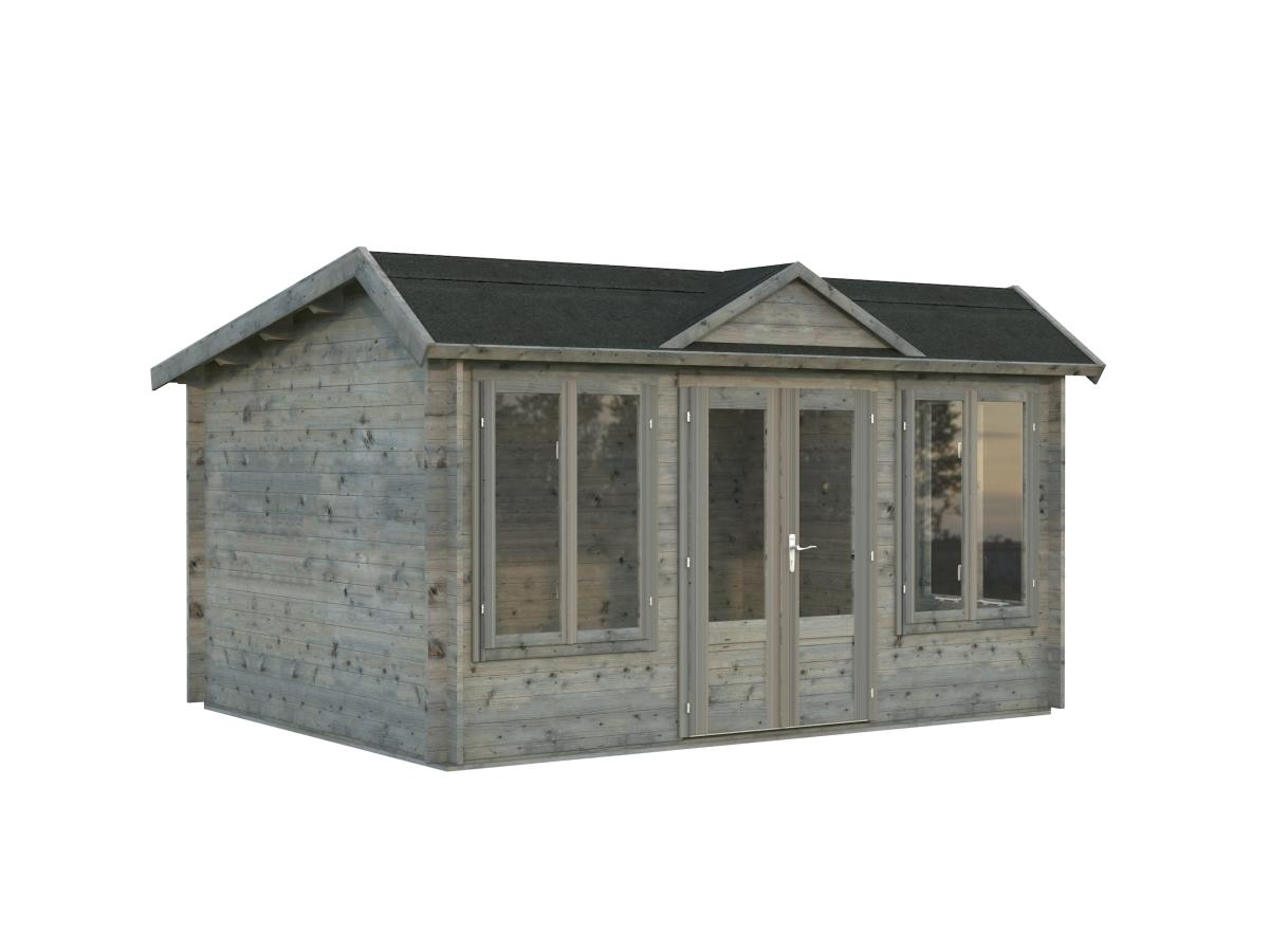 Palmako | Claudia Pent M (13'9" x 10'6" | 123.8 sq.ft. | 1.3") Under 2.5m Clockhouse Style Log Cabin