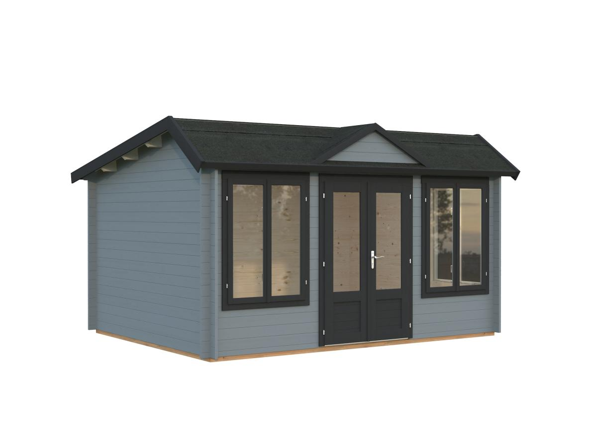 Palmako | Claudia Pent M (13'9" x 10'6" | 123.8 sq.ft. | 1.3") Under 2.5m Clockhouse Style Log Cabin