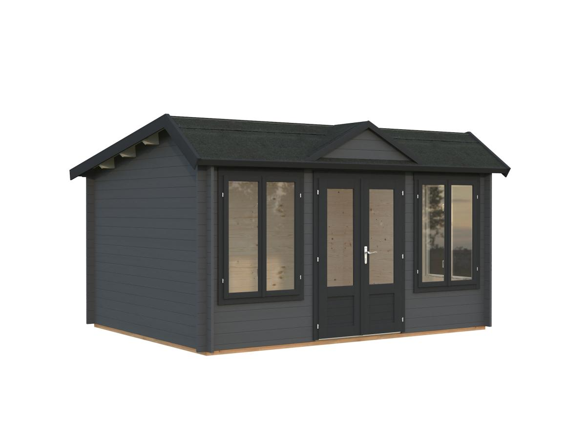 Palmako | Claudia Pent M (13'9" x 10'6" | 123.8 sq.ft. | 1.3") Under 2.5m Clockhouse Style Log Cabin