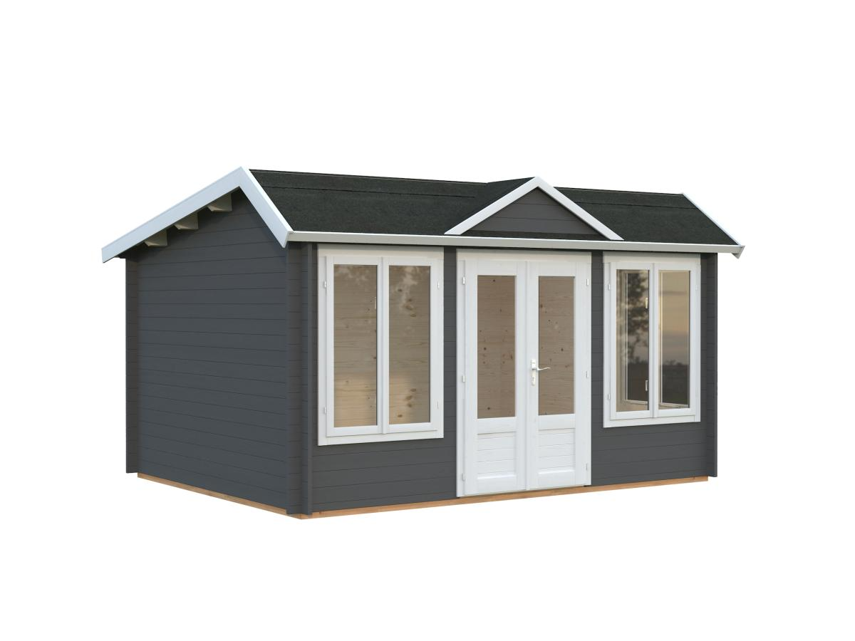 Palmako | Claudia Pent M (13'9" x 10'6" | 123.8 sq.ft. | 1.3") Under 2.5m Clockhouse Style Log Cabin
