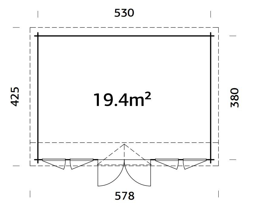 Palmako | Claudia Pent XL (18'1" x 13'1" | 208.8 sq.ft. | 1.3") Under 2.5m Clockhouse Style Large Log Cabin